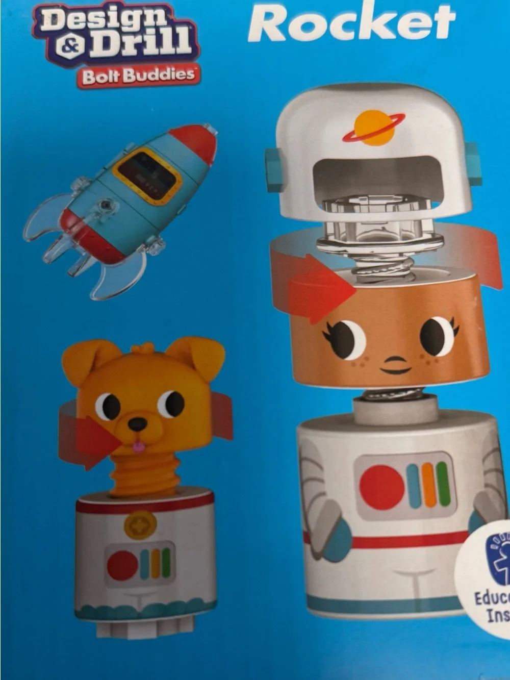 Bolt Buddies Rocket Playset - Teal, Red & Yellow